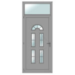 Aluminium door with decorative panel