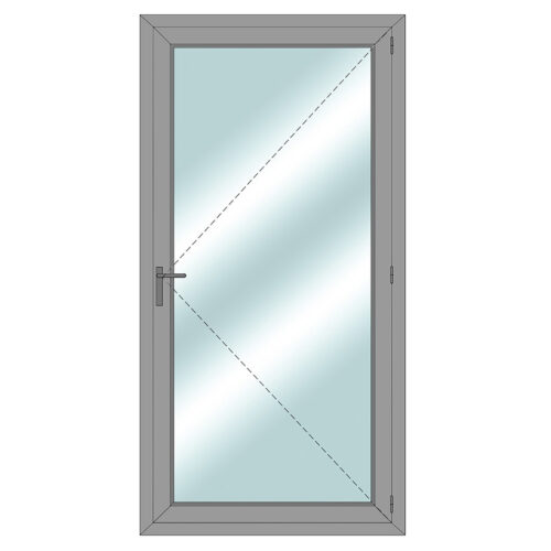 Door with glass