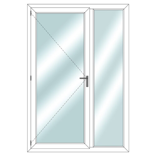 Door with glass and fixed field next to it