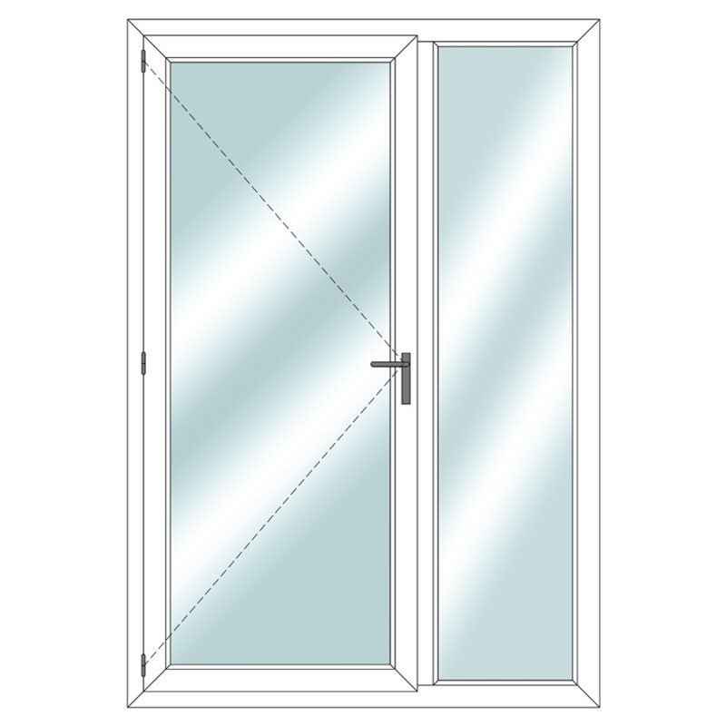 Tür mit Glas und danebenliegendem Festfeld