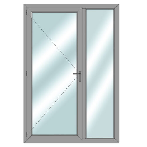 Door with glass and fixed field next to it
