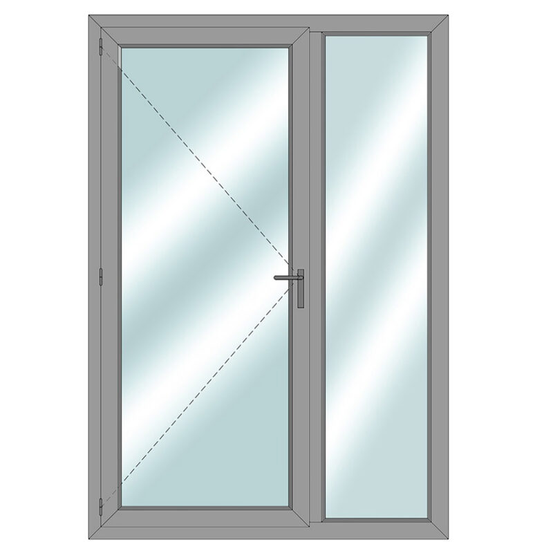 Tür mit Glas und danebenliegendem Festfeld