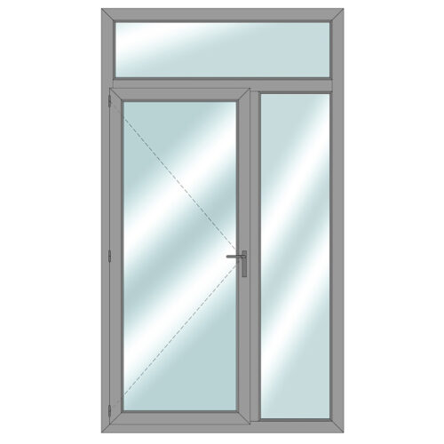 Aluminium door with glass and fixed field