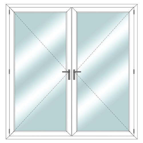 Double door glass