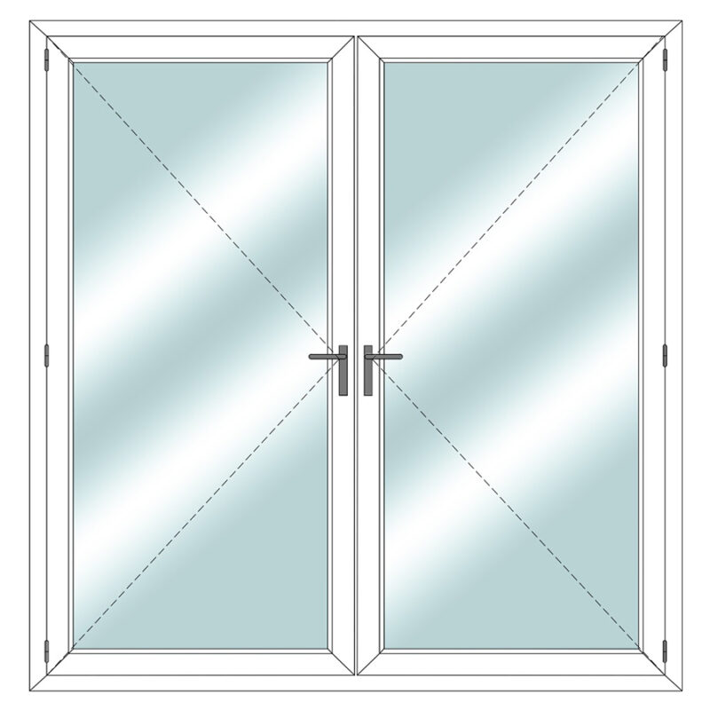 Double door glass